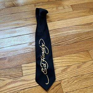 Vintage Ed Hardy by Christian Audigier Tie, Black/gold, OS